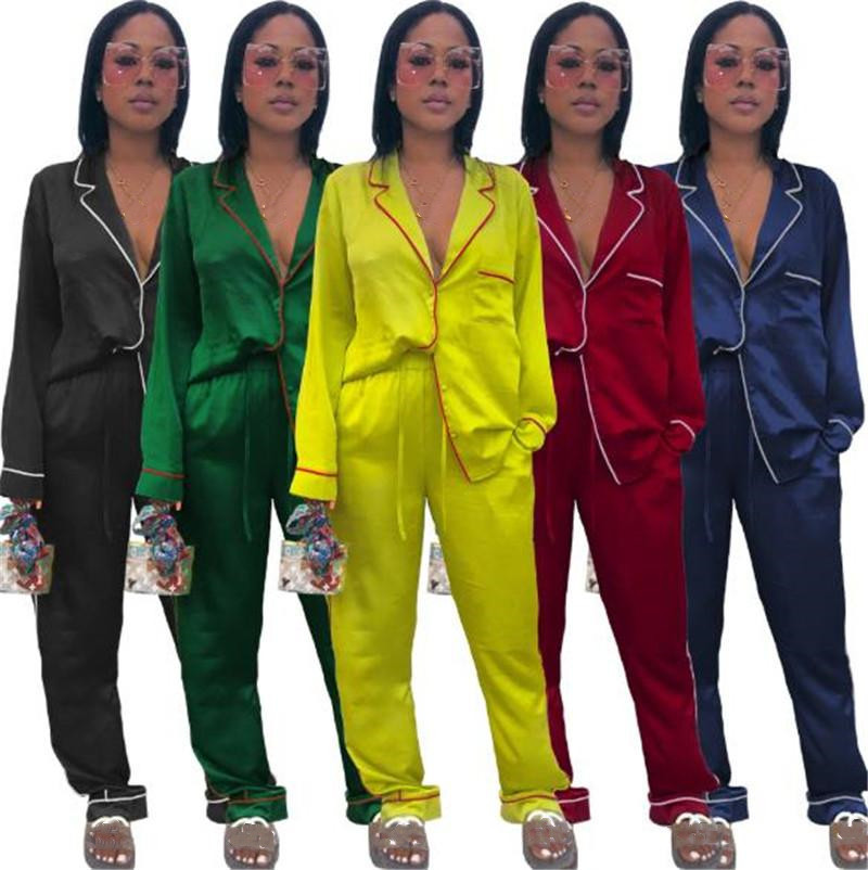 2021 Plus Size Womens Pajama Sets Lapel Neck Long Sleeve Cardigan Sleepwear Women Comfortable Underwear Suits
2021 Plus Size Womens Pajama Sets Lapel Neck Long Sleeve Cardigan Sleepwear Women Comfortable Underwear Suits