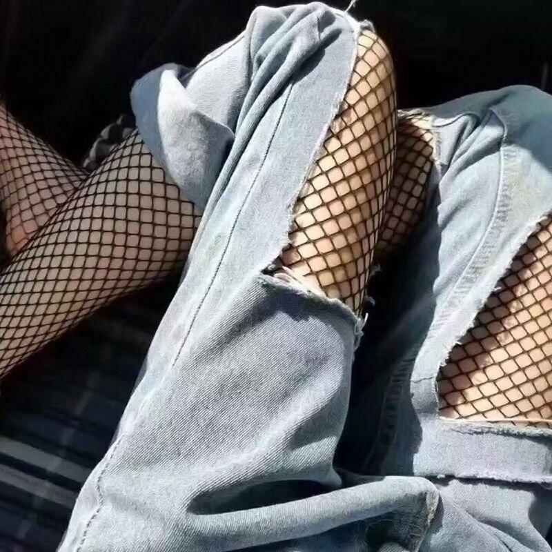 Socks & Hosiery Women's Hollow Net Body Stockings Sexy Pantyhose Black White Red Tights Fishnet Nightclub Party Women Underwear