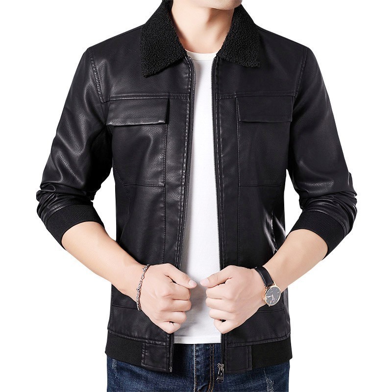 Oumor Men Autumn New Casual Vintage Biker Leather Jackets Coat Men Fashion Outfit Bomber Motorcycle PU Leather Jacket Coats Men T200106
