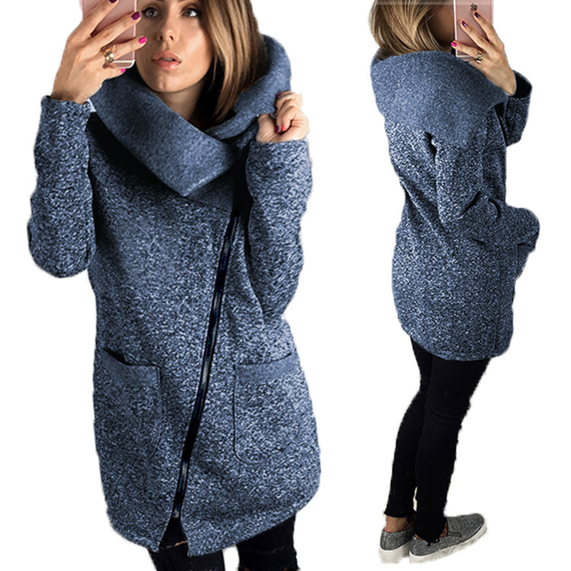 autumn winter jacket women turn-down collar pocket jackets coat warm zipper long women jacket plus size harakuju outwear 201106