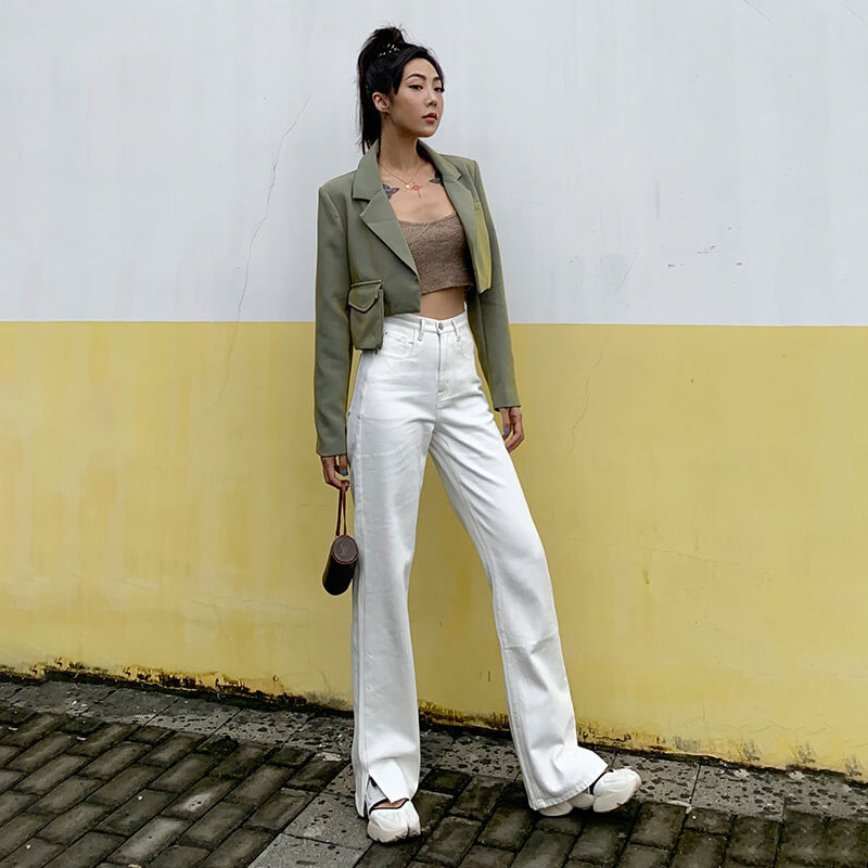 Women's Jeans straight leg Mom Jeans Baggy High Waist Straight Pants Women 2020 Fashion Casual Loose Undefined Trousers LJ201127