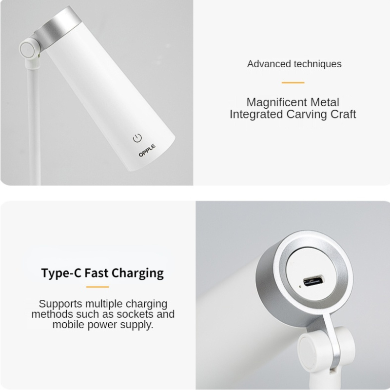 OPPLE Multifunctional 3 in 1 Desk Table Lamp USB Charging Flashlight Eye Protecting Modern Iron Office Learning Bedroom Decor