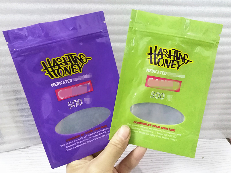 2020 edibles bag hashtag honey lol edibles packaging bag 500mg with window gummies packaging zipper mylar bag от DHgate WW