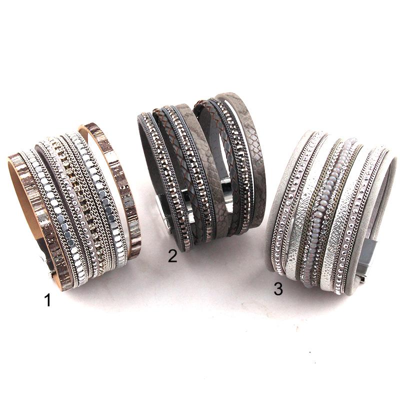 Fashion Beautiful Energy Bracelets Women Leather Bracelet Magnet Bracelets & Bangles