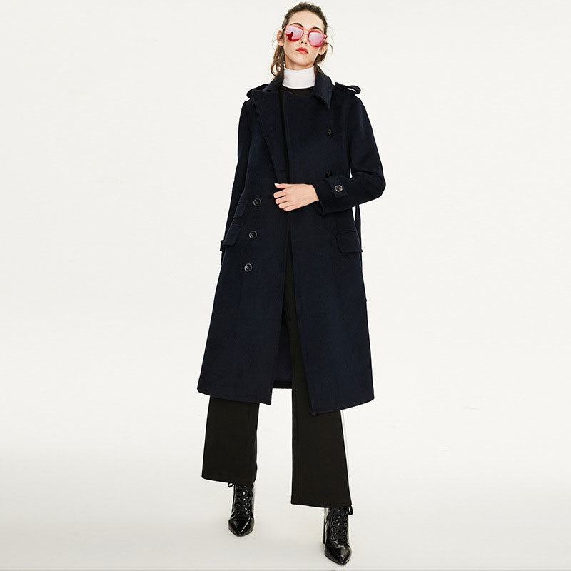 Winter Woolen Coat Women Fashion Classic Overcoat Women Thick Woolen Coat Elegant Long Coat OL Jackets Women Streetwear 201030