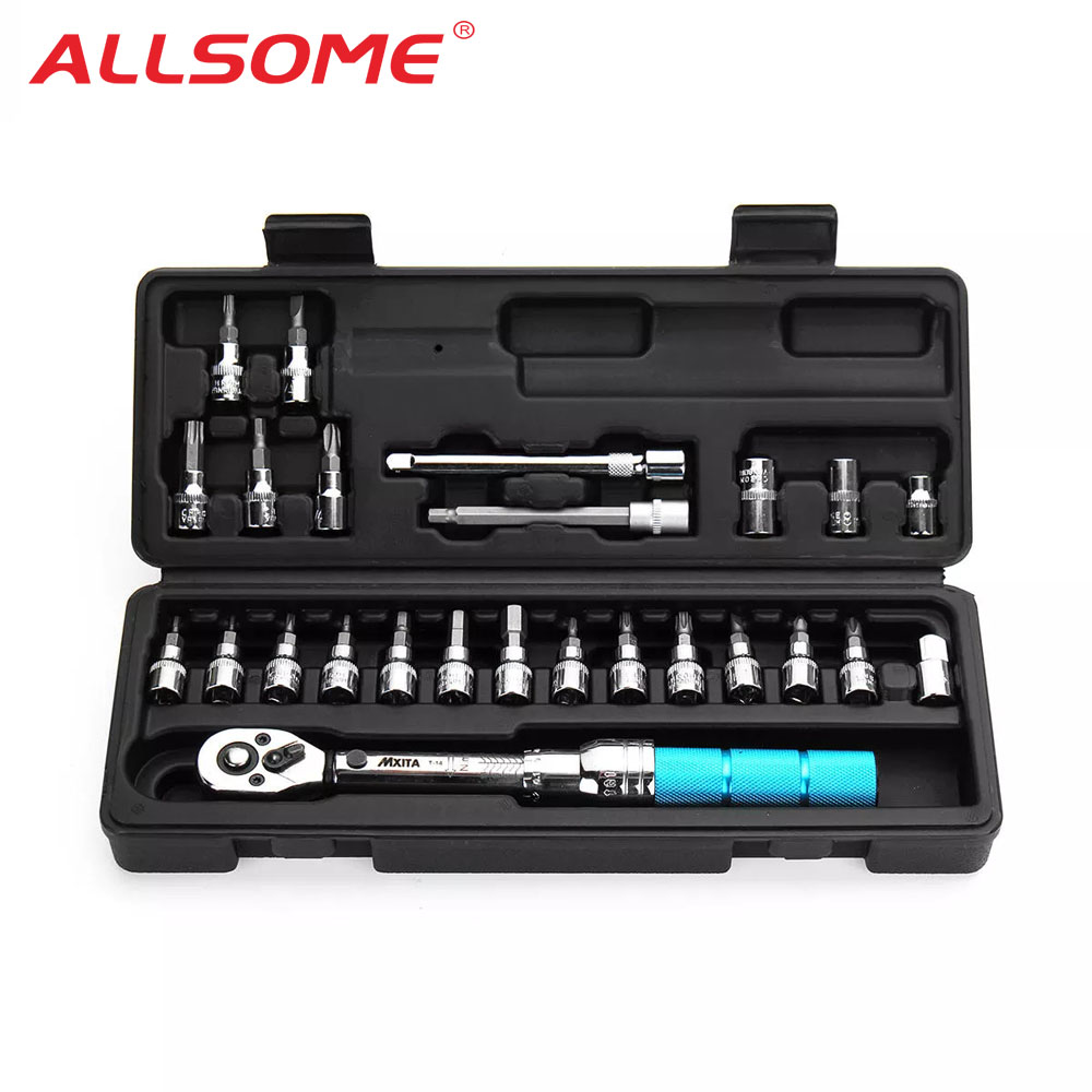 ALLSOME 1/4" 2-14Nm Adjustable Torque Wrench Bicycle Repair Tools Kit Set Tool Bike Repair Spanner Hand Tool Set
ALLSOME 1/4" 2-14Nm Adjustable Torque Wrench Bicycle Repair Tools Kit Set Tool Bike Repair Spanner Hand Tool Set