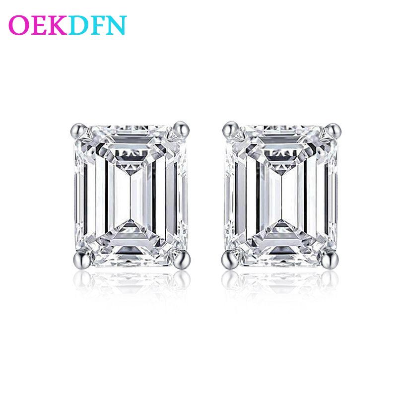 OEKDFN Real 925 Sterling Silver Earrings Emerald Cut Created Moissanite Gemstone White Gold Ear Studs Engagement Fine Jewelry
OEKDFN Real 925 Sterling Silver Earrings Emerald Cut Created Moissanite Gemstone White Gold Ear Studs Engagement Fine Jewelry