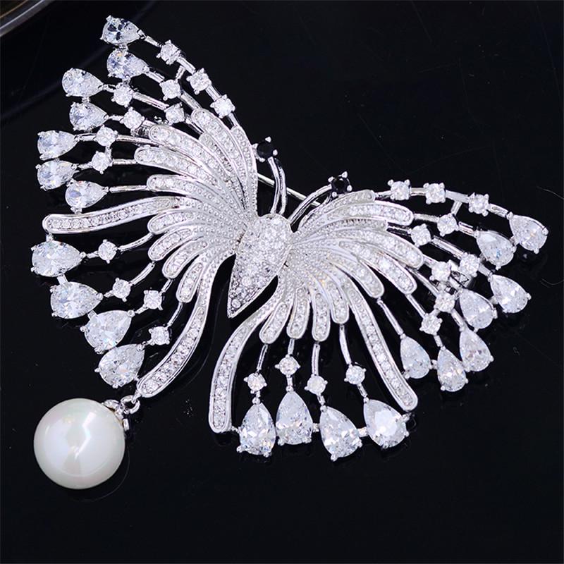 Pins, Brooches OKILY Gorgeous Butterfly Brooch For Women Pearl Pin And Overcoat Silver Color Zircon Animal Broochpin Accessori Jewelry
Pins, Brooches OKILY Gorgeous Butterfly Brooch For Women Pearl Pin And Overcoat Silver Color Zircon Animal Broochpin Accessori Jewelry