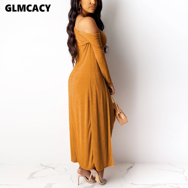 Women 2 Pieces Autumn Winter Velvet Outfits Long Sleeve Cardigans and Bodycon Dress Sets Classy Church Party Clothing
