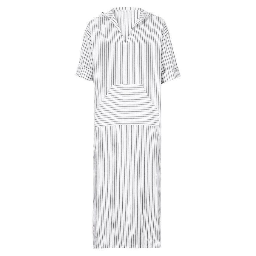 tops Men's t-shirt Ethnic Robes Loose Striped Long Sleeve Hooded Vintage Casual Dress Kaftan men's t shirt casual jul19 201202