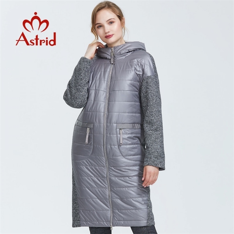 Astrid Autumn new arrival women jacket mid-length style park with a hood warm thin cotton jacket woman clothes AM-1983 201019
