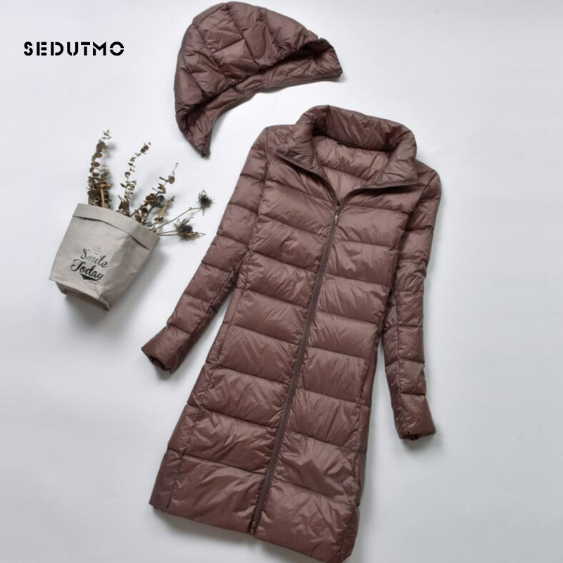 SEDUTMO Winter Plus Size 4XL Womens Down Coat Long Ultra Light Thick Duck Down Puffer Jacket Slim Autumn Parkas ED522 201201