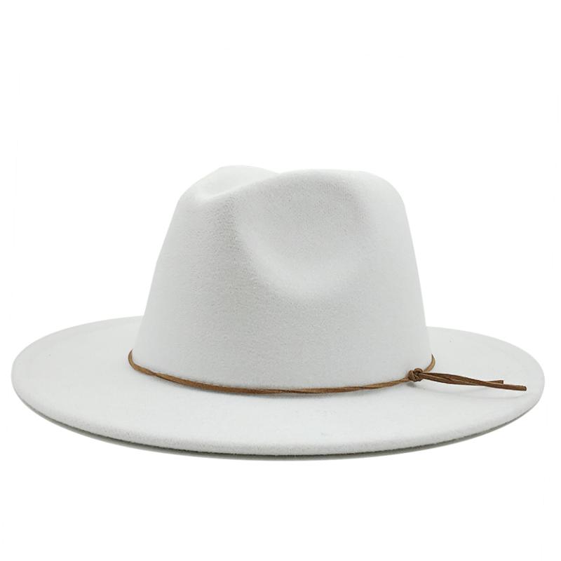Men Women Wide Brim Wool Felt Jazz Fedora Hats British style Trilby Party Formal Panama Cap Black Yellow Dress Hat 58-60CM