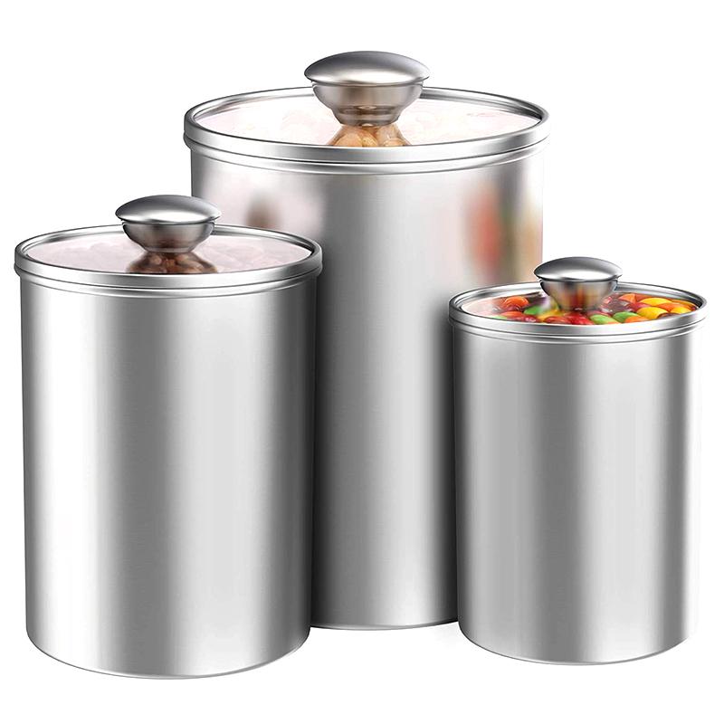 Airtight Canisters Sets for the Kitchen Counter, 3-Piece Stainless Steel Storage Container with Clear Gl Lids for Coffee
Airtight Canisters Sets for the Kitchen Counter, 3-Piece Stainless Steel Storage Container with Clear Gl Lids for Coffee