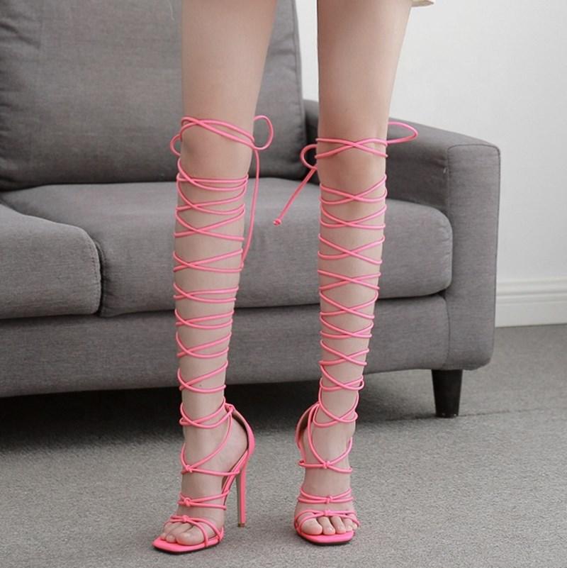 Fashion Trend Lace Up Cross Strap Women Sandals Ladies Summer High Thin Heel Square Open Toe Shoes, Black
Fashion Trend Lace Up Cross Strap Women Sandals Ladies Summer High Thin Heel Square Open Toe Shoes, Black