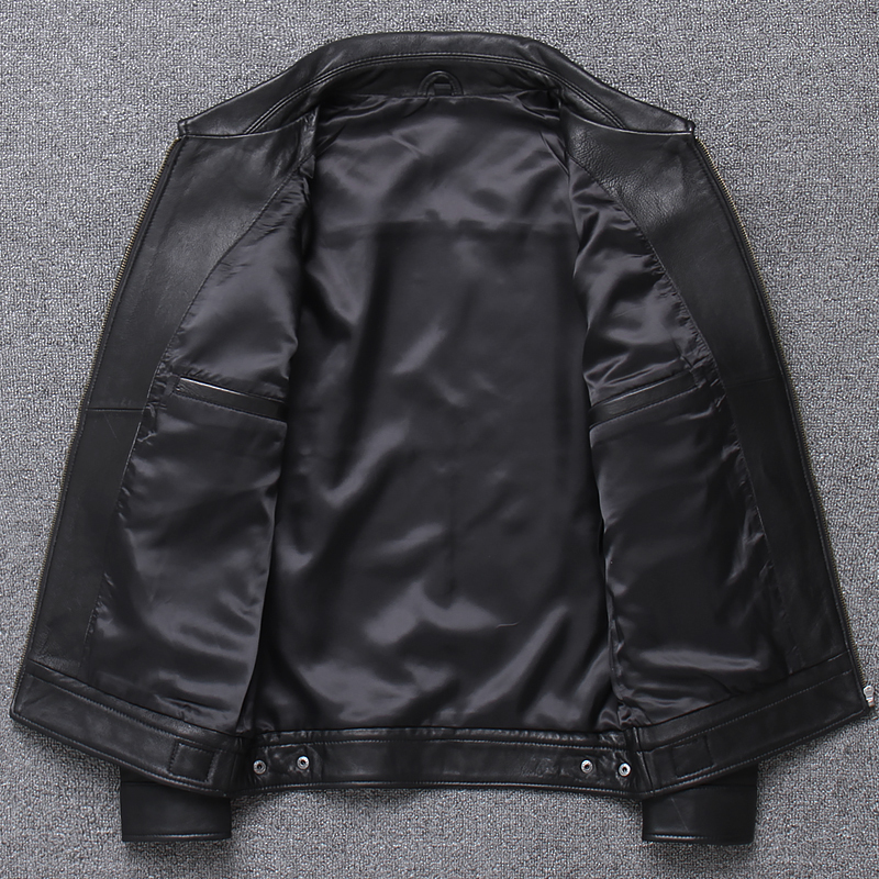 Plus sizeSpring Genuine Leather jacketMen quality Business Casual soft sheepskin coatPapa clothessales 201127
