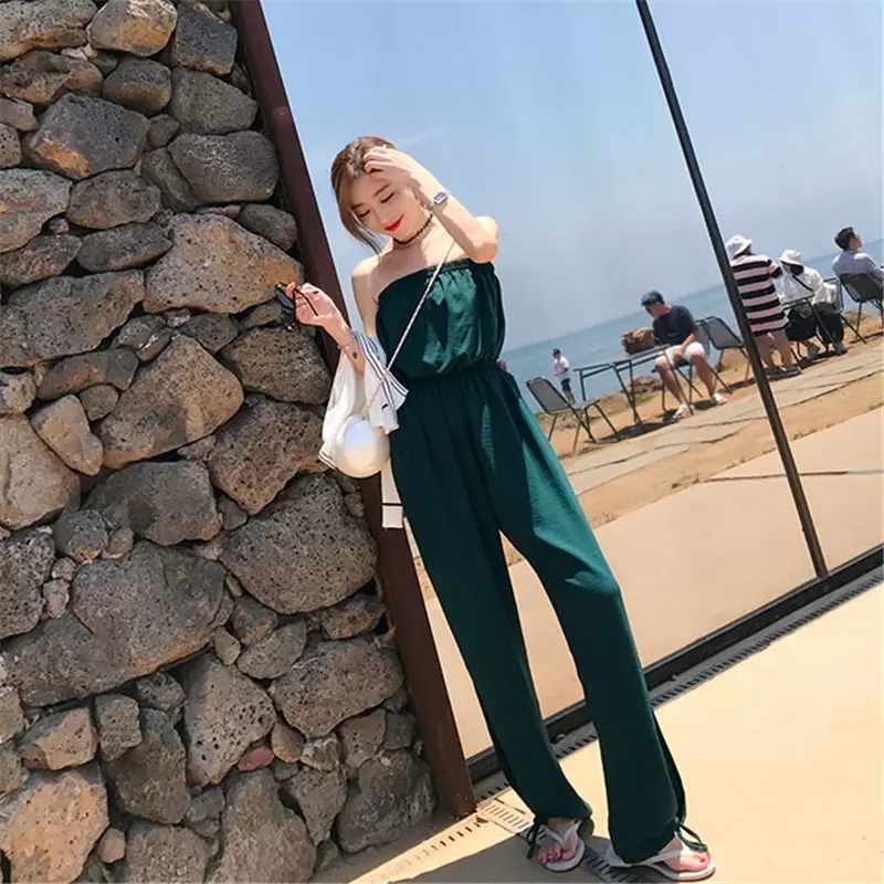 2021 New High-necked Waistband of a Piece Seaside Vacation Off the Shoulder Wide Pants Loose Leg Sexy Overalls Ds50364 KX6I, Green
2021 New High-necked Waistband of a Piece Seaside Vacation Off the Shoulder Wide Pants Loose Leg Sexy Overalls Ds50364 KX6I, Green