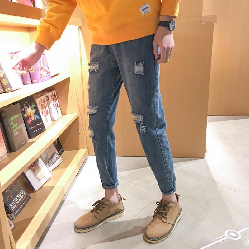 Wholesale 2020 Fashion Beggar Ripped Denim Jeans Korean Men's Casual All-match Harlan Pants Japanese Trendy Men's harem Pants, Blue
Wholesale 2020 Fashion Beggar Ripped Denim Jeans Korean Men's Casual All-match Harlan Pants Japanese Trendy Men's harem Pants, Blue