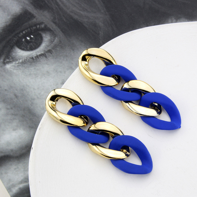Blue Geometric Acrylic Dangle Earring High Grade Women Gift Earrings Jewelry