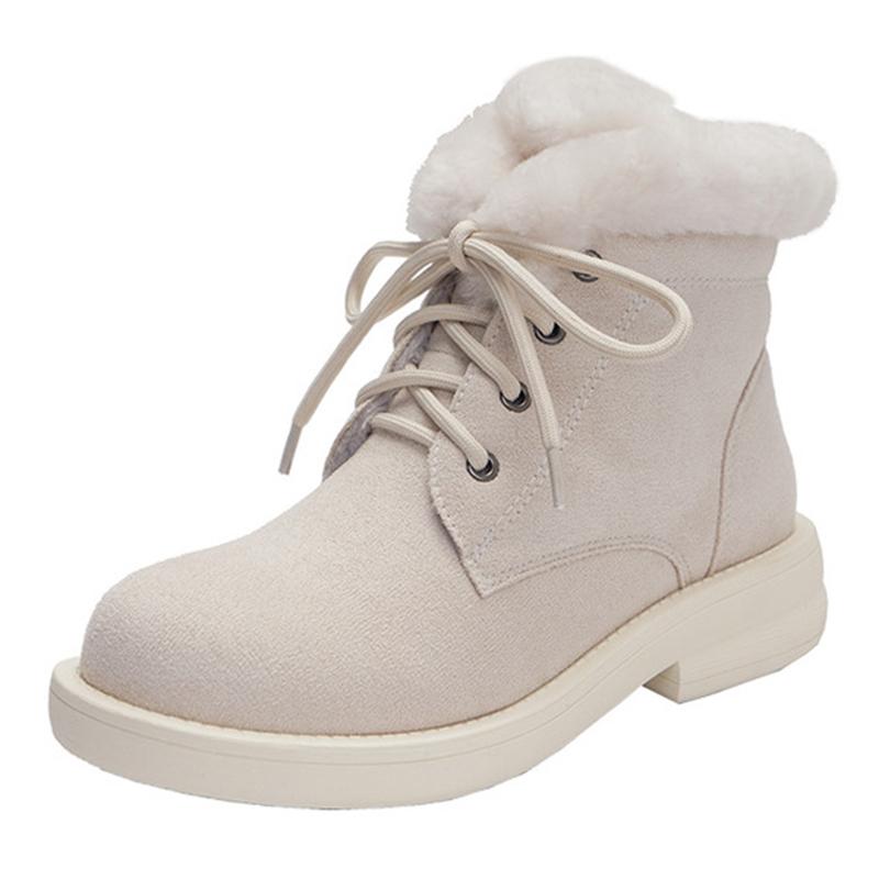 Thicken plus velvet women's shoes 2020 winter new casual one-step suede ins women's boots plus size 40, Beige
Thicken plus velvet women's shoes 2020 winter new casual one-step suede ins women's boots plus size 40, Beige