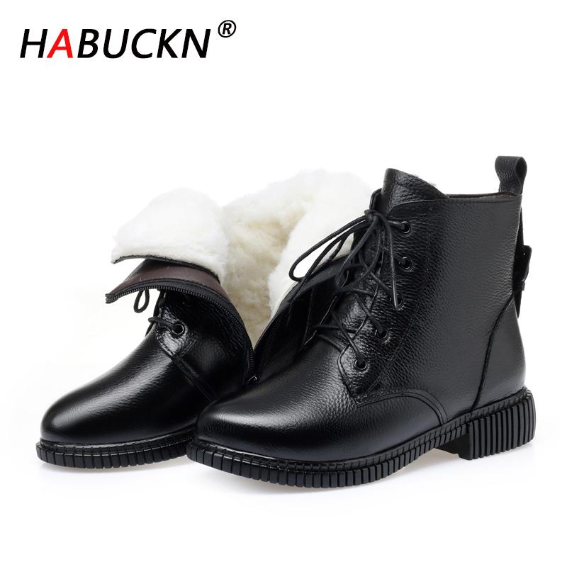 HABUCKN New Winter Boots Wool Women Thick Bottom Warm Genuine Leather Cowhide Plush Ankle Boots Platform for Woman Snow Shoes, Black plush
HABUCKN New Winter Boots Wool Women Thick Bottom Warm Genuine Leather Cowhide Plush Ankle Boots Platform for Woman Snow Shoes, Black plush