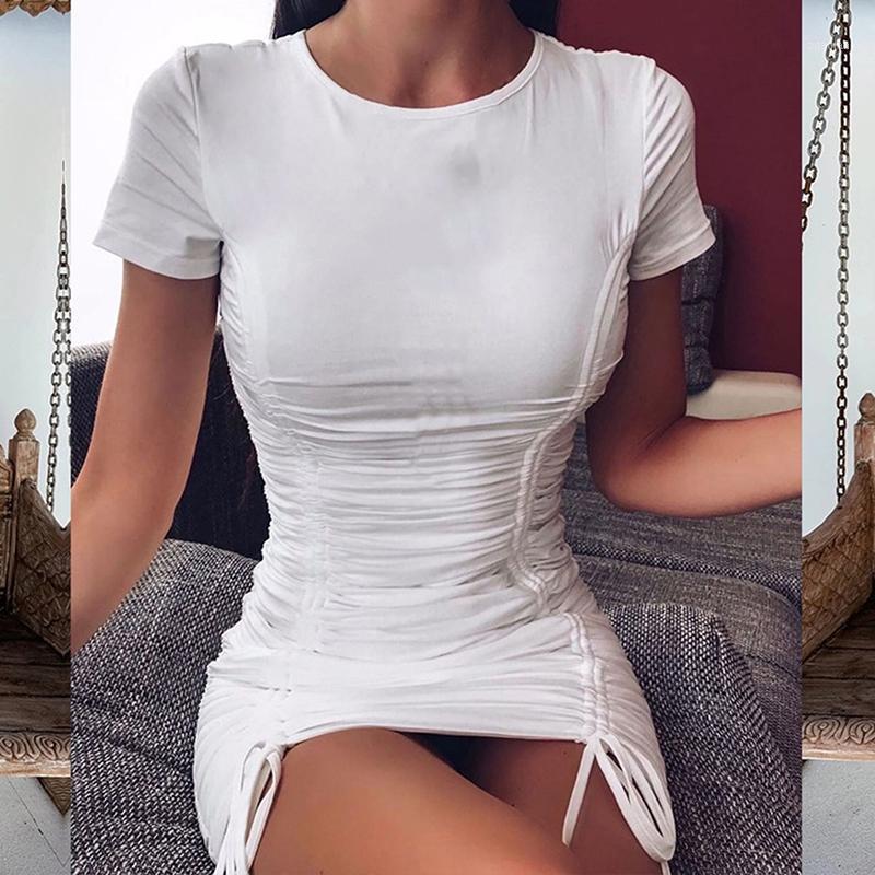 Sexy Ruched Bodycon Mini Dress 2020 Short Sleeve O Neck Black White Bandage Tight Fitted Dresses Woman Party Night Club1
Sexy Ruched Bodycon Mini Dress 2020 Short Sleeve O Neck Black White Bandage Tight Fitted Dresses Woman Party Night Club1