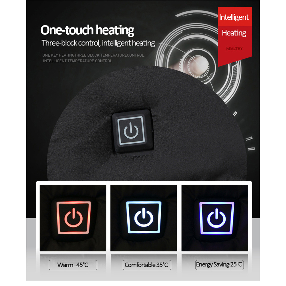 est Men Winter Warm USB Heating Jackets Smart Thermostat Pure Color Hooded Heated Clothing Waterproof Warm Jackets 201127