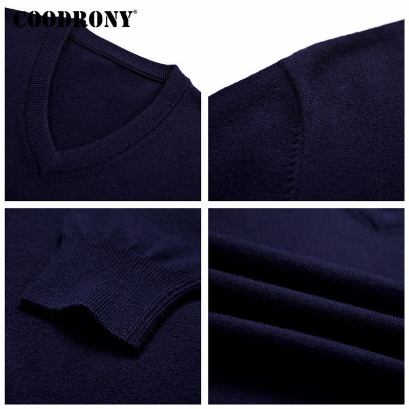 COODRONY Sweater Men Clothes Autumn Winter Cashmere Wool Pullover Sweaters Plus Size Business Casual V-Neck Pull Homme 8128 201022