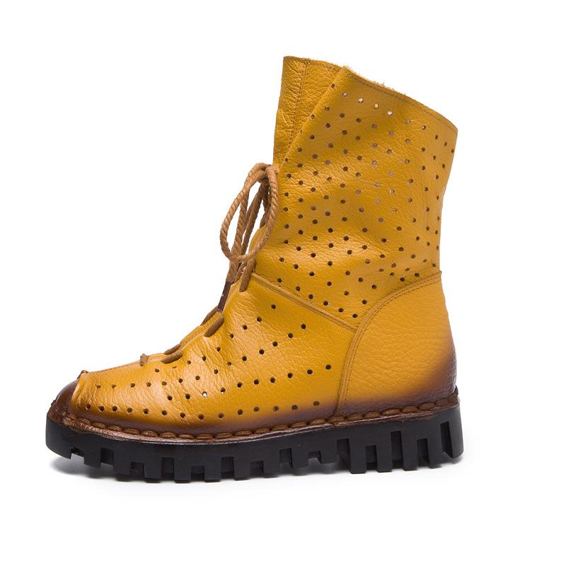 High Quality Women's Handmade Genuine Leathers Boots Breathable Mid-calf Women Platform Boots Zapatos De Mujer Hollow Hole Shoes, Black
High Quality Women's Handmade Genuine Leathers Boots Breathable Mid-calf Women Platform Boots Zapatos De Mujer Hollow Hole Shoes, Black
