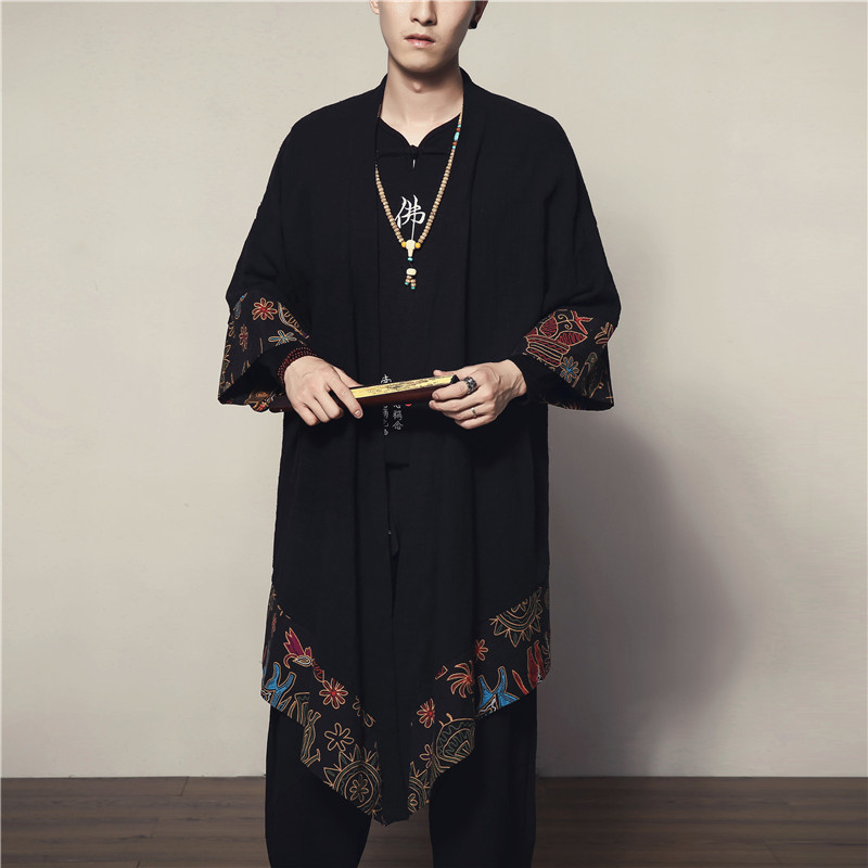 2021 Chinese Style Blouse Robe Male Black Men Long Mens Kimono Shirt Fashions New Kdir, Beige
2021 Chinese Style Blouse Robe Male Black Men Long Mens Kimono Shirt Fashions New Kdir, Beige