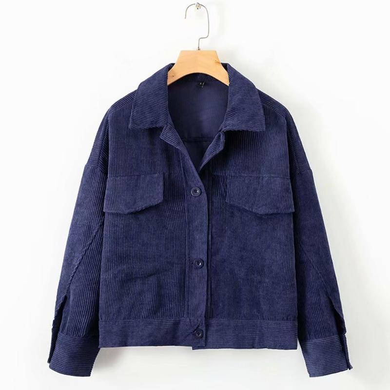 2020 Corduroy Jacket Women Autumn Winter Coats Fashion Casual Sexy Solid Lapel Long Sleeve Outwear Bomber Jacket Coat, Navy blue
2020 Corduroy Jacket Women Autumn Winter Coats Fashion Casual Sexy Solid Lapel Long Sleeve Outwear Bomber Jacket Coat, Navy blue