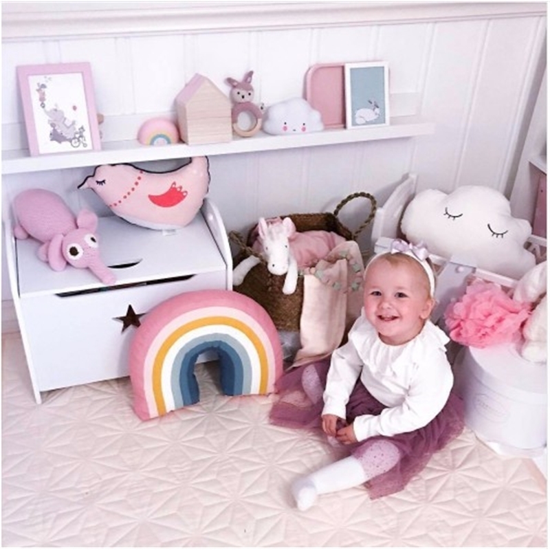 Nordic Rainbow Pillow Kids Rainbow Toys Soft Decorative Stuffed Cushion Cartoon Baby Pillow Decorate Nursery Room Decor LJ201014