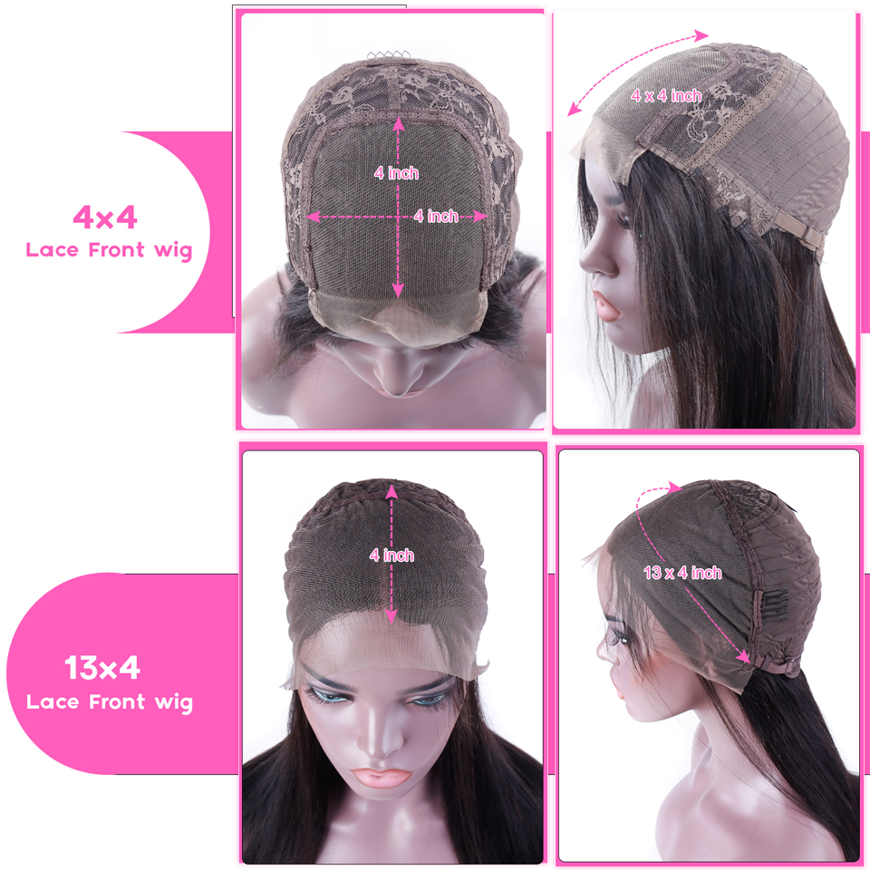 150% Pre Plucked 13X4 Hd Frontal Lace Front Human Hair Wigs Remy 4X4 Straight Closure Wig synthetic hair Seamless Natural