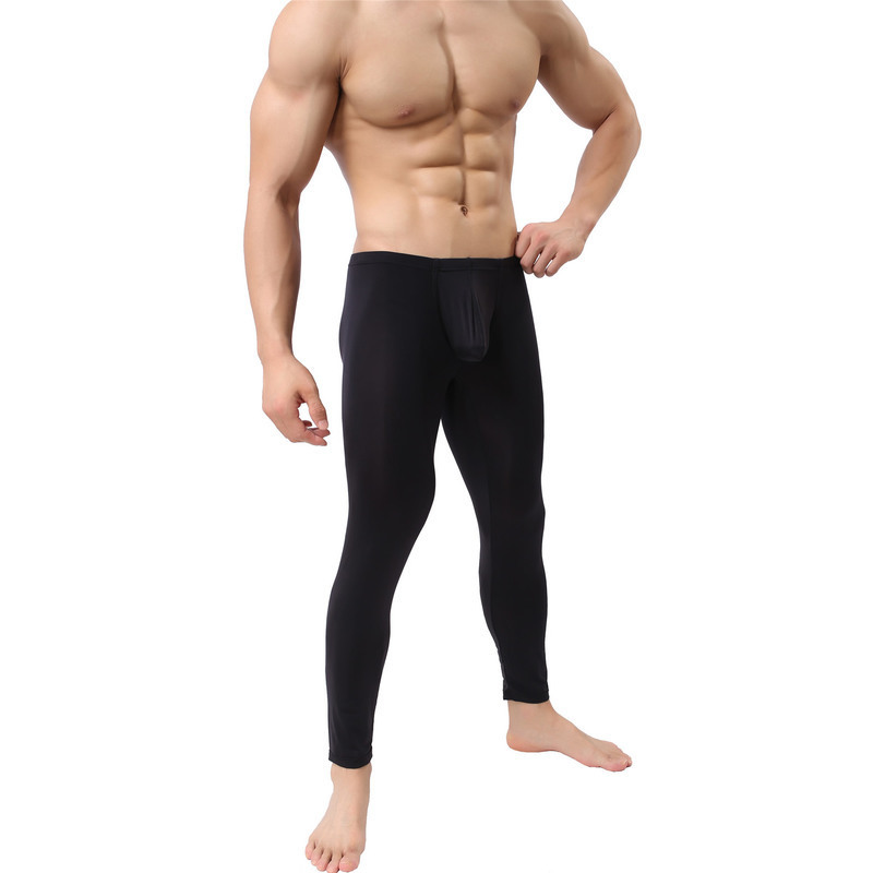 Men Trousers + Undershirts Ice Silk Penis Pouch Leggings Shorts Sleeve T-shrirts Sets Sports Bodybuilding Gym Fitness Homewear 201023