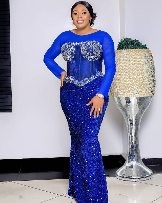 Plus Size Arabic Aso Ebi Royal Blue Mermaid Prom Dresses Beaded Crystals Evening Formal Party Second Reception Birthday Bridesmaid Engagement Gowns Dr