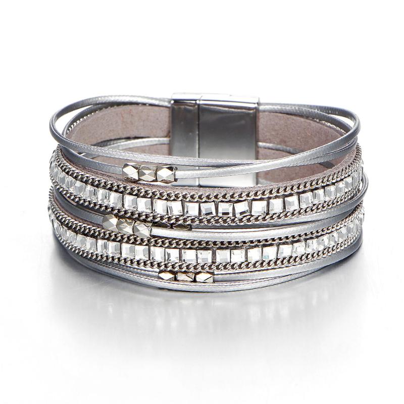 Laramoi Long Leather Multilayer Bracelet Unisex Western Style Leather with Rhinestone Magnetic Buckle Bracelet Fashion Jewelry
Laramoi Long Leather Multilayer Bracelet Unisex Western Style Leather with Rhinestone Magnetic Buckle Bracelet Fashion Jewelry