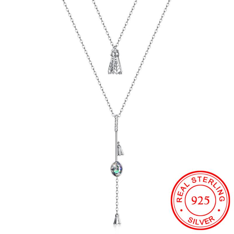 Pendant Necklaces S925 Sterling Silver Badminton Shape Austrian Crystal Double Chain Multi-layer Dainty Women Romantic Jewelry
Pendant Necklaces S925 Sterling Silver Badminton Shape Austrian Crystal Double Chain Multi-layer Dainty Women Romantic Jewelry