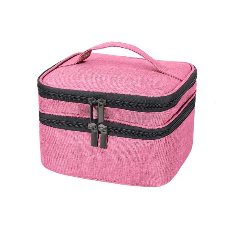 Storage Bags Double-Layer Nail Polish Organizer Bag Mask Cosmetic Holder Essential Oil Perfume Manicure Tools Handbag Carrying Box