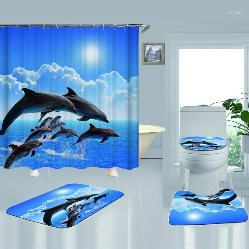 4pcs/set Ocean Print Non Slip Toilet Cover Mat Set Waterproof Shower Curtain with 12 Hooks for Bathroom1
4pcs/set Ocean Print Non Slip Toilet Cover Mat Set Waterproof Shower Curtain with 12 Hooks for Bathroom1