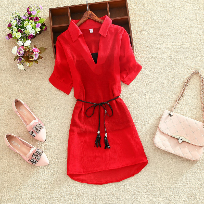 2021 Women's Chiffon Blouse New Summer Mid-length V-neck Short-sleeved Shirt+black Sling Two Piece Set Fashion Slim Tops Red 146 4a6o, Black set
2021 Women's Chiffon Blouse New Summer Mid-length V-neck Short-sleeved Shirt+black Sling Two Piece Set Fashion Slim Tops Red 146 4a6o, Black set