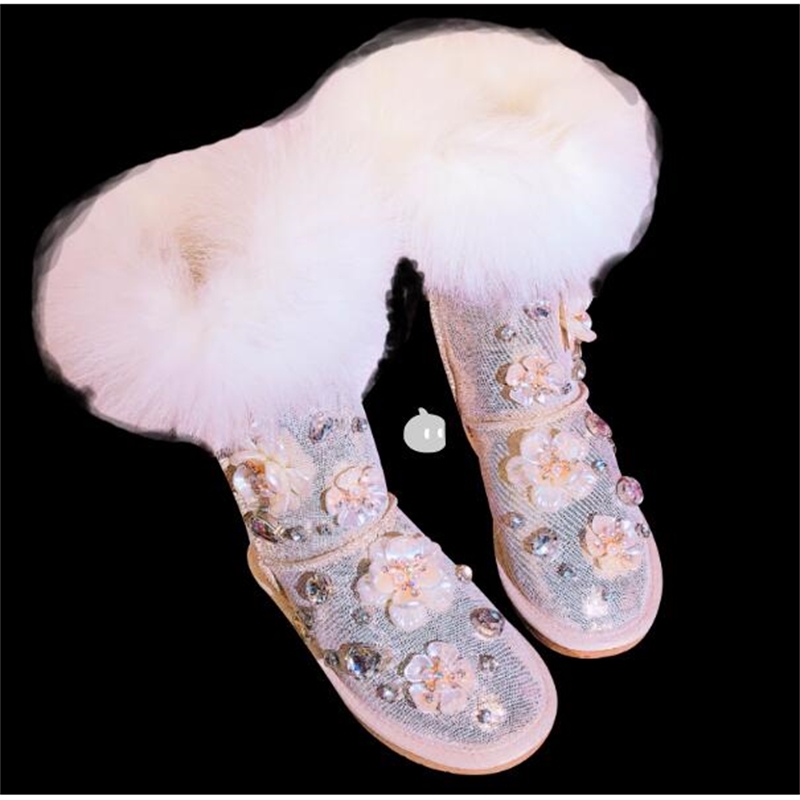 2020 Skin Pearl Fox Leather Flower Top Tube Bottom Women's Cotton Shoes Snow Boots 7q2g, Silver
2020 Skin Pearl Fox Leather Flower Top Tube Bottom Women's Cotton Shoes Snow Boots 7q2g, Silver