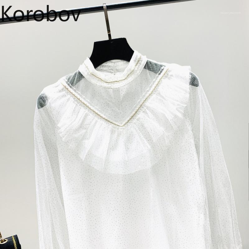 Korobov Stand Collar Mesh Patchwork Blouse Women Elegant Ruffles White Blusas Long Sleeve Spring 2020 New Shirt 2a8131
Korobov Stand Collar Mesh Patchwork Blouse Women Elegant Ruffles White Blusas Long Sleeve Spring 2020 New Shirt 2a8131