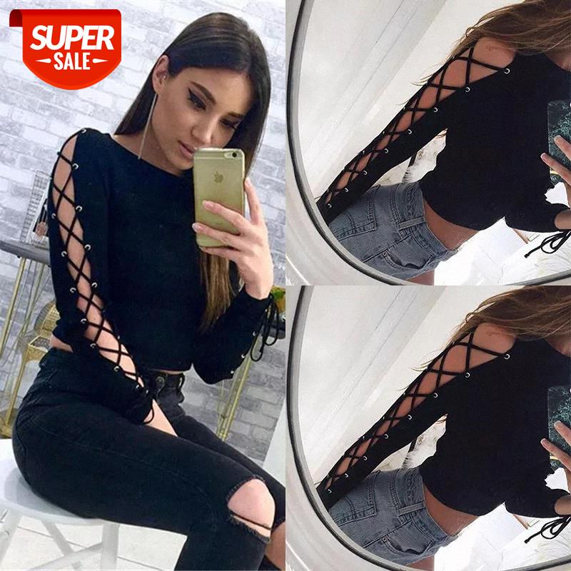 Women Fashion Sexy Long Sleeve Autumn Crop Tops Bandage Hollow Out Soft Slim Black Tee Short Shirts #Q59p, White
Women Fashion Sexy Long Sleeve Autumn Crop Tops Bandage Hollow Out Soft Slim Black Tee Short Shirts #Q59p, White