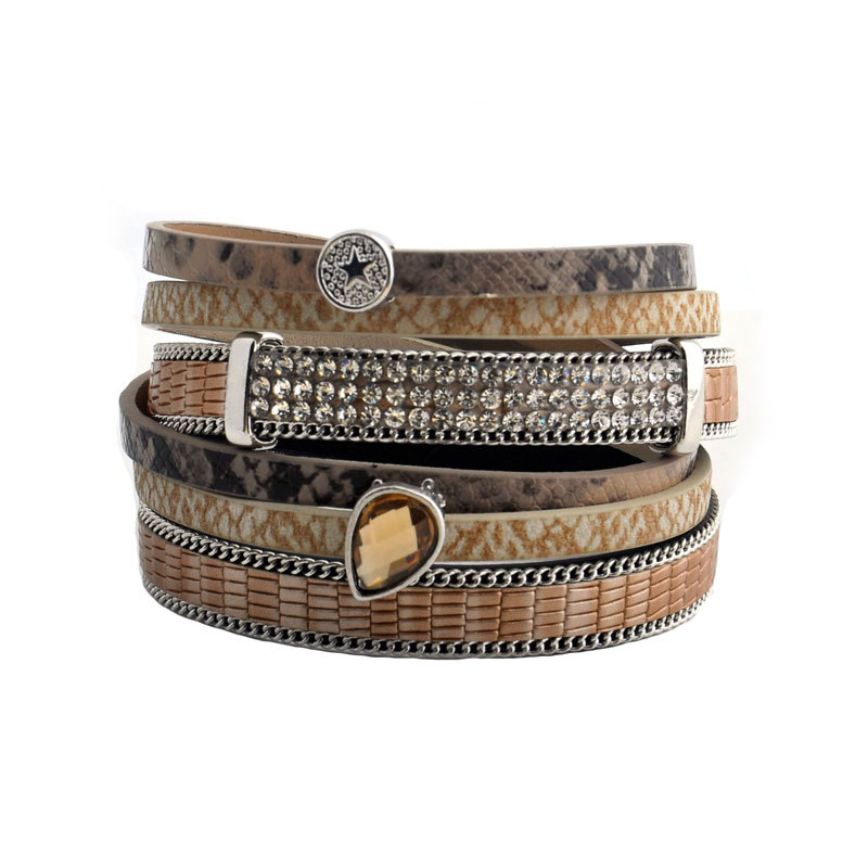 Boho Brazilian Bracelet Multilayer Women Bracelet Pu Leather Wrap Snake Ethnic Magnetic Bangle Jewelry 39.5cm
Boho Brazilian Bracelet Multilayer Women Bracelet Pu Leather Wrap Snake Ethnic Magnetic Bangle Jewelry 39.5cm