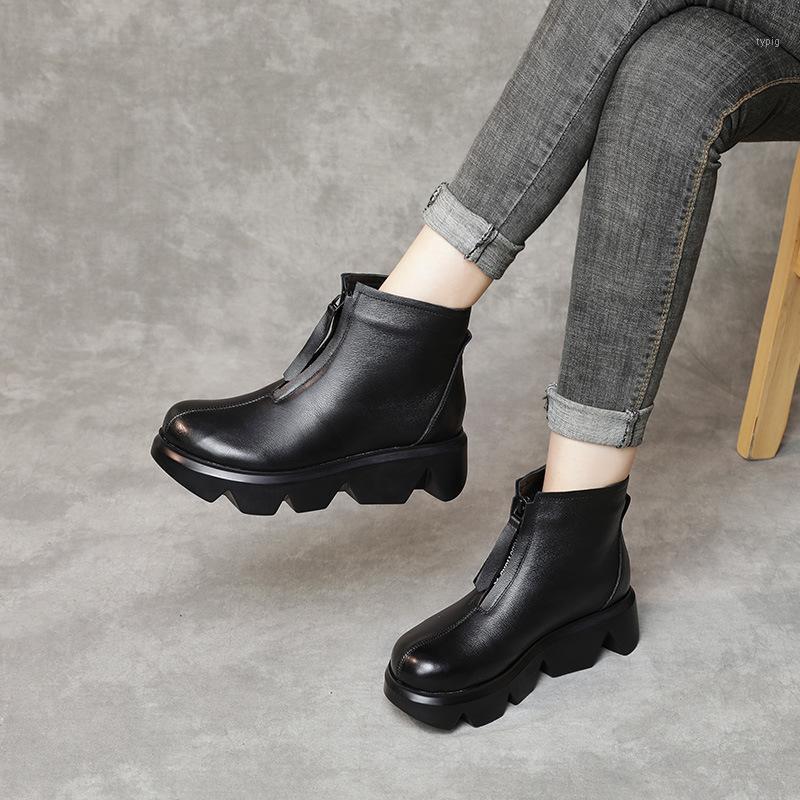 ALISHINREY Fashion Shoes Vintage Genuine Leather Flat Platform Ankle Boots Women Winter Warm Plush Casual Short Zip Boots1, 2583 black
ALISHINREY Fashion Shoes Vintage Genuine Leather Flat Platform Ankle Boots Women Winter Warm Plush Casual Short Zip Boots1, 2583 black