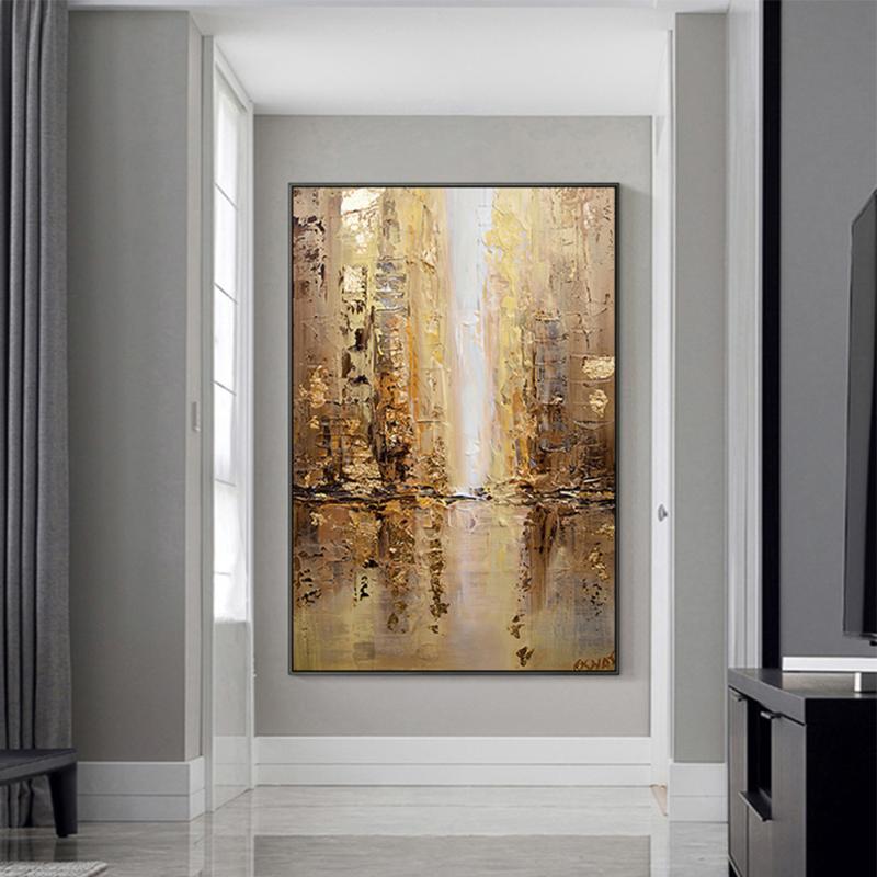 Abstract Oil Painting Handmade Fall View Brown Modern Wall Art For Home Cuadros Canvas Paintings Large Salon Decoration Unframed