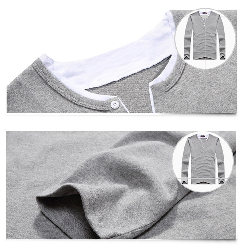 Autumn Men T Shirt Button Big Tall Cotton Long Sleeve T Shirts Men Big Size Casual T-Shirt Solid 5xl 6xl Fit Tee Top Male 201203