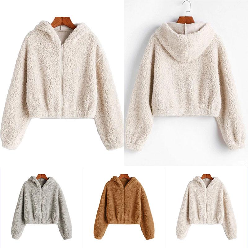 Reversible Teddy Coat Women Crop Top Winter Hoodies Faux Fur Coat Thick Plus Size Fluffy Plush Jacket Ladies Overcoat Outerwear, Brown
Reversible Teddy Coat Women Crop Top Winter Hoodies Faux Fur Coat Thick Plus Size Fluffy Plush Jacket Ladies Overcoat Outerwear, Brown