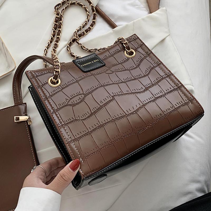 Fashion Stone Pattern PU Leather Composite Bag High Capacity Shoulder Bags For Women 2021 Designer Handbag Chain Hand Strap Sac, Black
Fashion Stone Pattern PU Leather Composite Bag High Capacity Shoulder Bags For Women 2021 Designer Handbag Chain Hand Strap Sac, Black