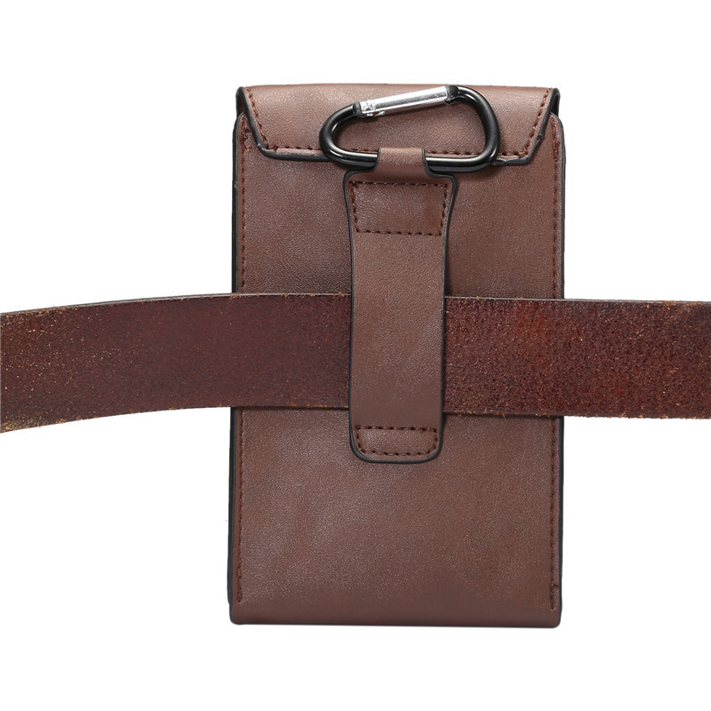 YIANG New Men Waist Bag Leather 6.5/6.3 inch Cell/Mobile Phone Coin Purse Pocket Belt Bum Pouch Pack PU Material 4 colors LJ200930